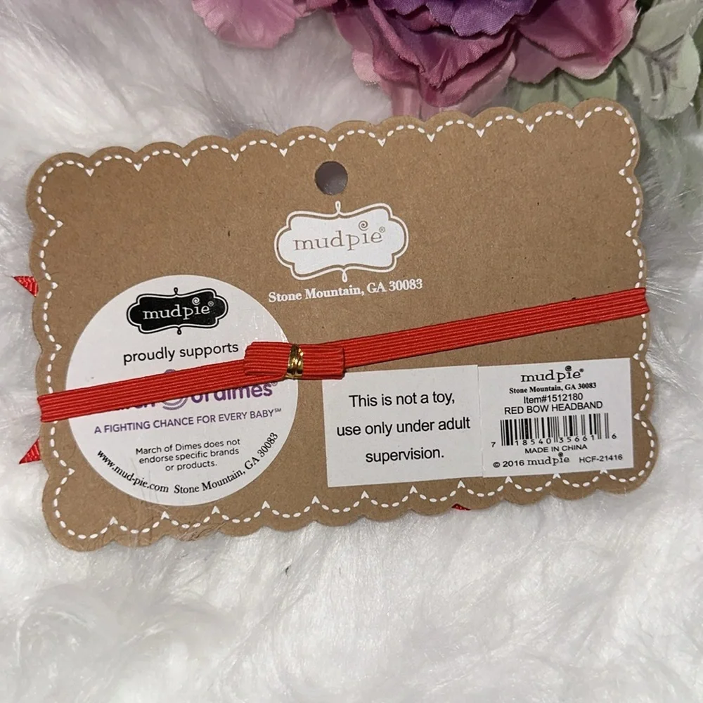 Mud Pie Red Soft Headband‎